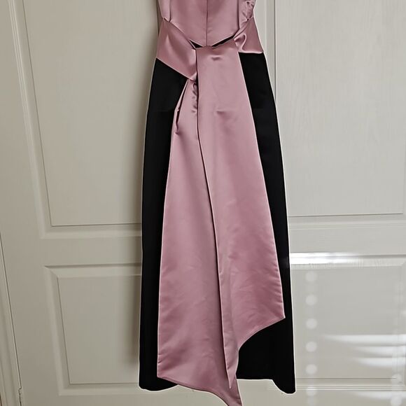 Jones New York Spaghetti Straps With Mega Bow Maxi Dress Pink & Black 4 - Picture 5 of 15